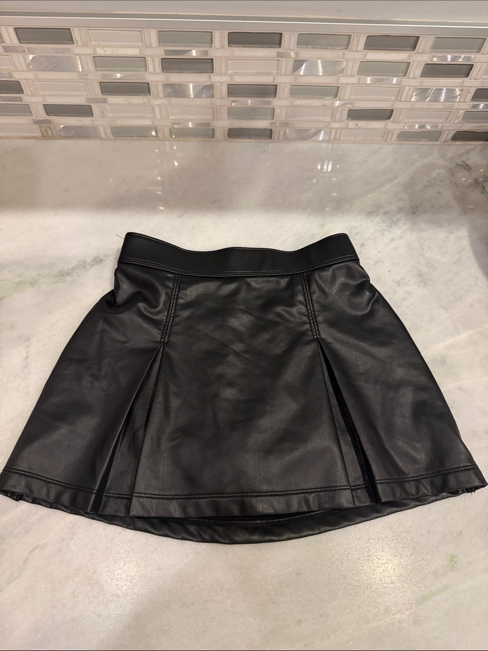Abercrombie Kids Faux Leather A-Line Skirt with built in shorts